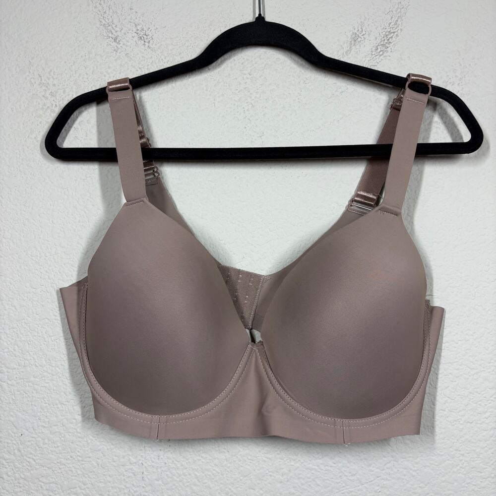 STRM Line Size 38DD T Shirt Underwire Bra Brown Nylon Blend Stretch